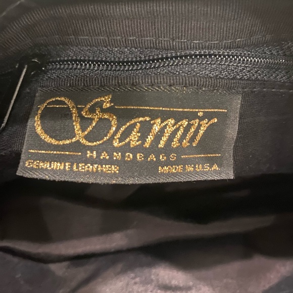 80's Black Samir🦎 Leather Reptile Patchwork Clutch Handbag🌵 - Picture 6 of 7